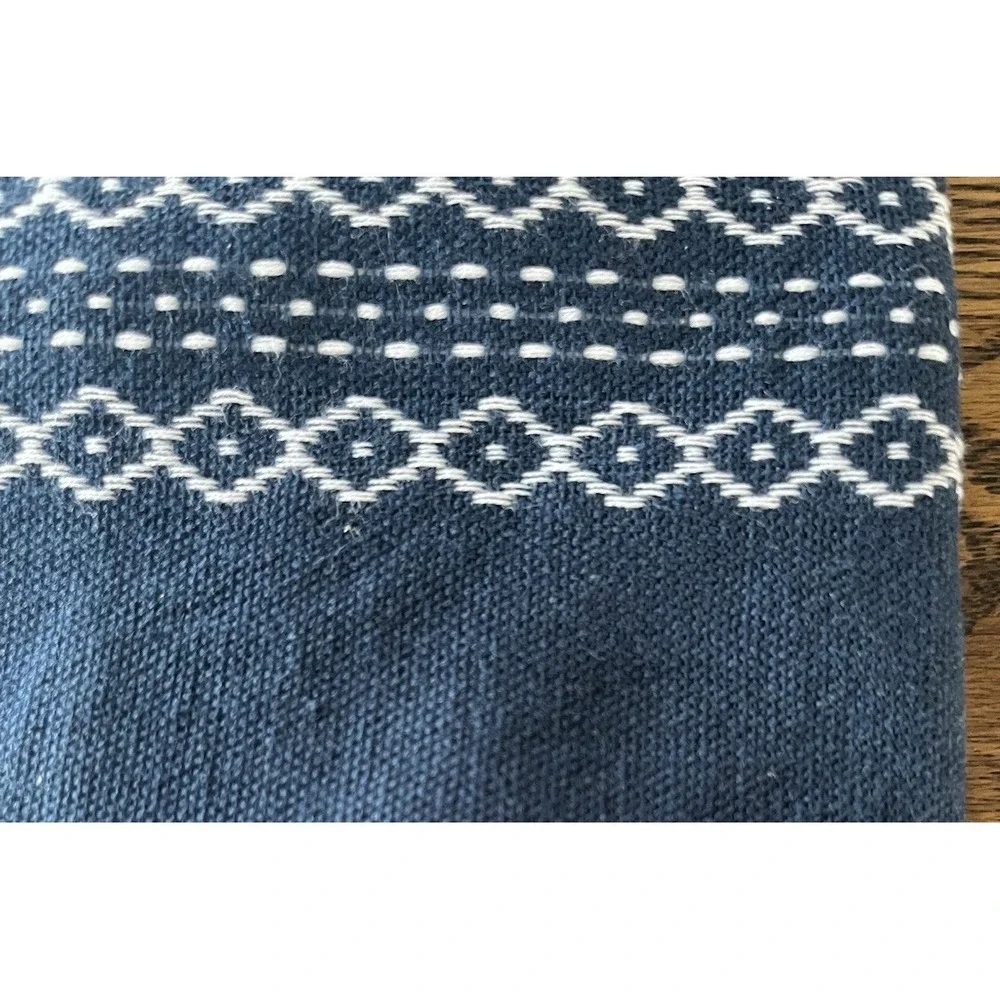 Quilt Craft‎ Fabric Cotton Blend Duck Cloth Diamond Abstract Pattern Navy Blue